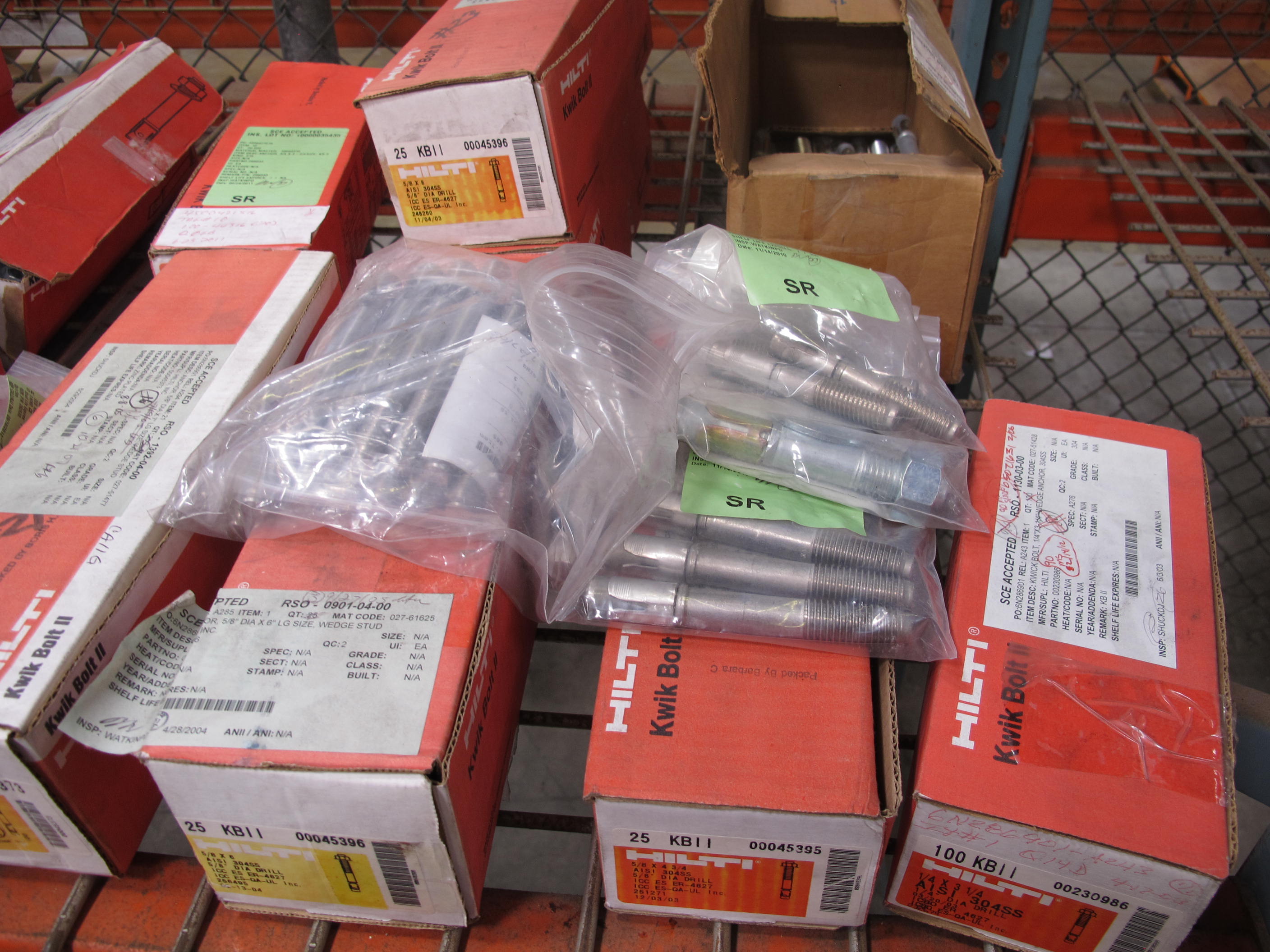 LOT TO INCLUDE: LARGE QUANTITY OF HILTI ANCHORS AND BOLTS. LOADING & HANDLING FEE $15-4210